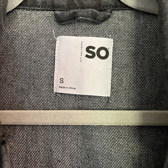 SO Denim & Plaid Mixed Media Jacket - Oversized Size S - NWT - Picture 7 of 7